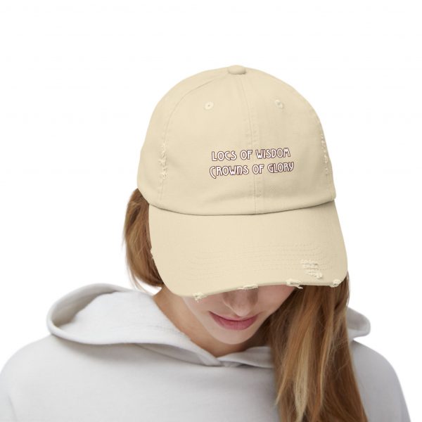 Pink Distressed Cap with Inspirational Embroidery | Locs of Wisdom | Crowns of Glory - Image 8