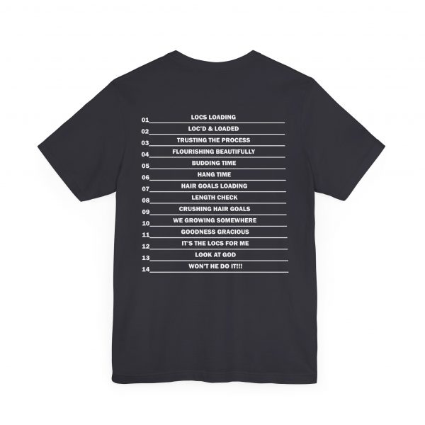 Copy of Stylish "It's the LOCS for Me" T-Shirt with Colorful Leopard Print and Hair Length Levels on Back - Image 56