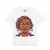 Empowering Woman with Locs White T-Shirt - Black Girl Art Tee, Afrocentric Fashion - Image 3