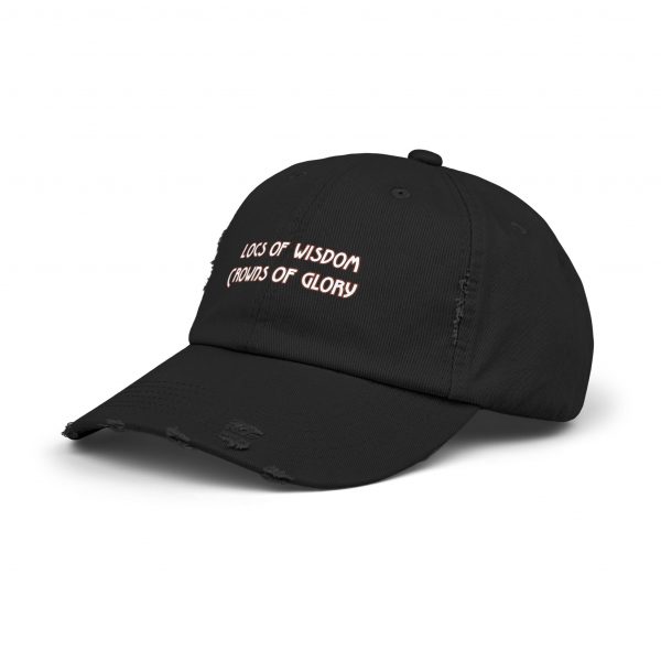 Pink Distressed Cap with Inspirational Embroidery | Locs of Wisdom | Crowns of Glory - Image 2