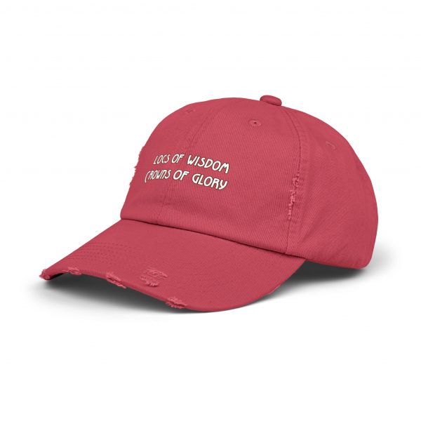 Pink Distressed Cap with Inspirational Embroidery | Locs of Wisdom | Crowns of Glory - Image 26