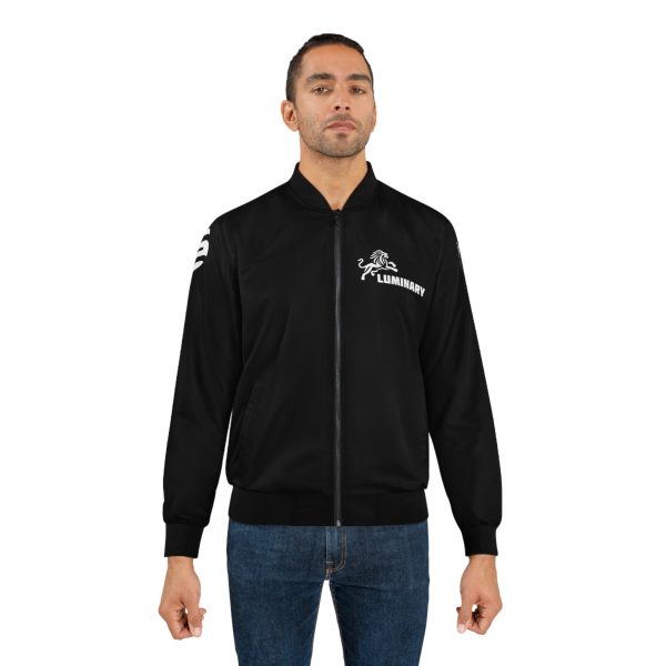 Luminary Black Bomber Jacket with Lion Graphic - Stylish and Durable Outerwear - Comfortable and Versatile - Perfect for Casual and Streetwear Looks - Image 3