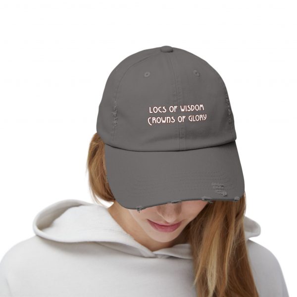 Pink Distressed Cap with Inspirational Embroidery | Locs of Wisdom | Crowns of Glory - Image 20