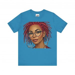 Empowering Woman with Locs White T-Shirt - Black Girl Art Tee, Afrocentric Fashion