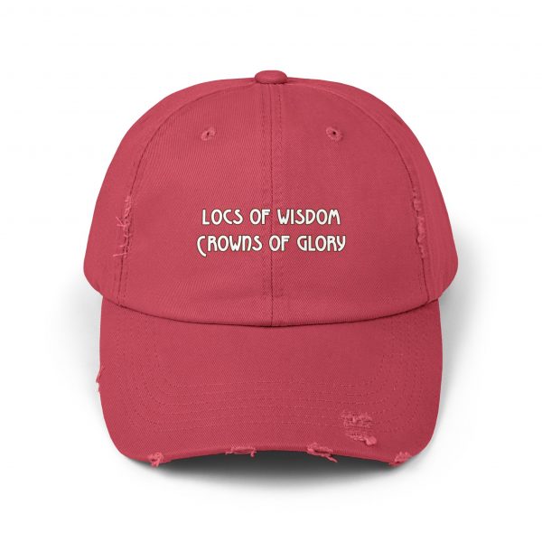 Pink Distressed Cap with Inspirational Embroidery | Locs of Wisdom | Crowns of Glory - Image 25