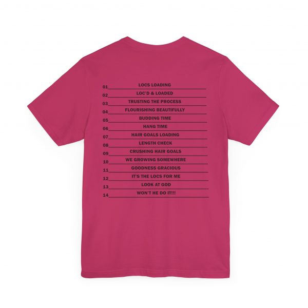 Copy of Stylish "It's the LOCS for Me" T-Shirt with Colorful Leopard Print and Hair Length Levels on Back - Image 36