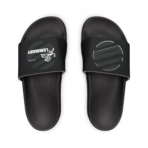 Luminary Black Slide Sandals with Lion Graphic - Stylish and Comfortable Footwear - Perfect for Casual Wear - Unisex Slides for Men and Women