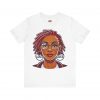 Empowering Woman with Locs White T-Shirt - Black Girl Art Tee, Afrocentric Fashion