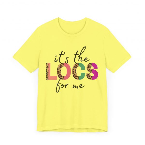 Stylish "It's the LOCS for Me" T-Shirt with Colorful Leopard Print and Hair Length Levels on Back - Image 3