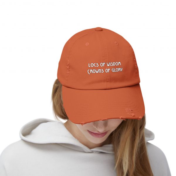 Pink Distressed Cap with Inspirational Embroidery | Locs of Wisdom | Crowns of Glory - Image 12