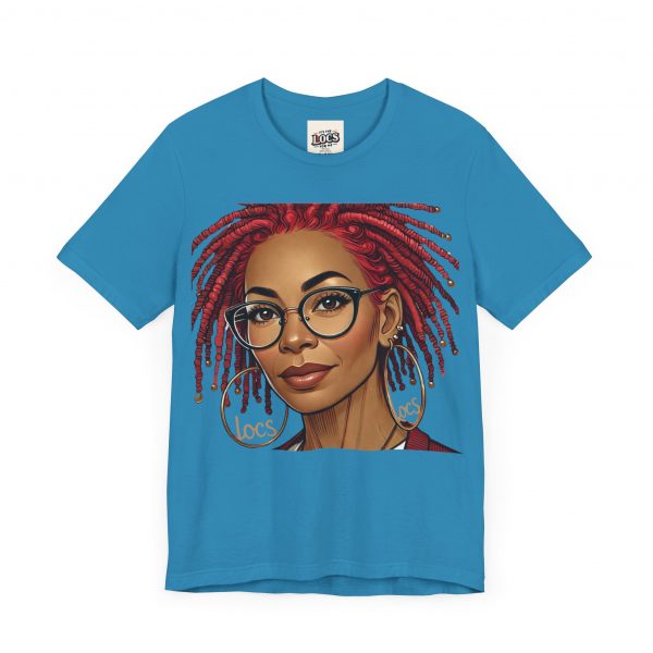 Empowering Woman with Locs White T-Shirt - Black Girl Art Tee, Afrocentric Fashion - Image 3