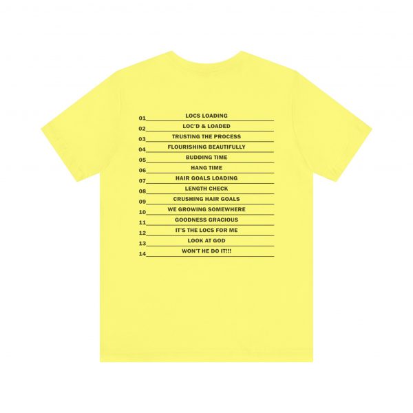 Copy of Stylish "It's the LOCS for Me" T-Shirt with Colorful Leopard Print and Hair Length Levels on Back - Image 2