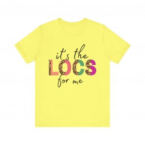 Copy of Stylish "It's the LOCS for Me" T-Shirt with Colorful Leopard Print and Hair Length Levels on Back