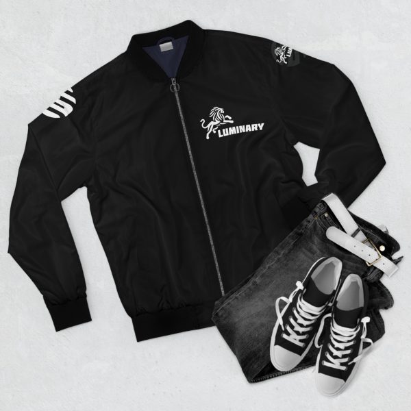 Luminary Black Bomber Jacket with Lion Graphic - Stylish and Durable Outerwear - Comfortable and Versatile - Perfect for Casual and Streetwear Looks - Image 4