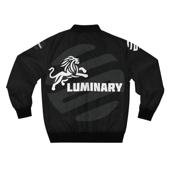 Luminary Black Bomber Jacket with Lion Graphic - Stylish and Durable Outerwear - Comfortable and Versatile - Perfect for Casual and Streetwear Looks - Image 2