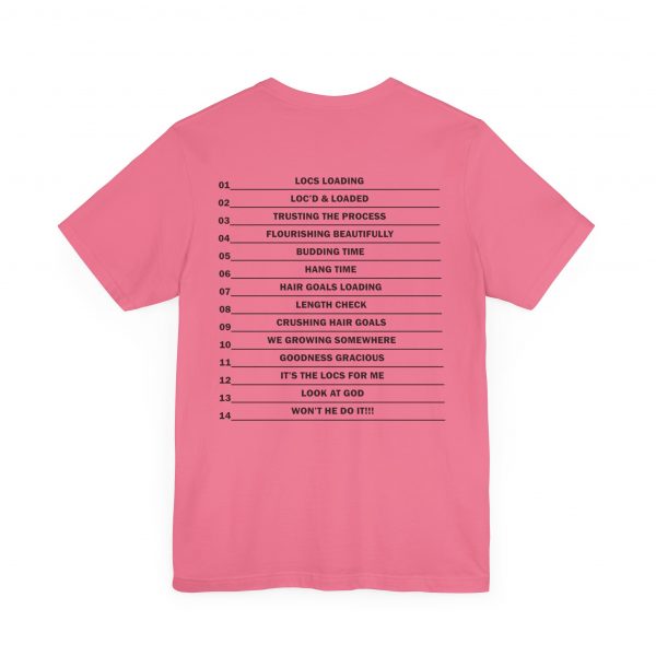 Copy of Stylish "It's the LOCS for Me" T-Shirt with Colorful Leopard Print and Hair Length Levels on Back - Image 52
