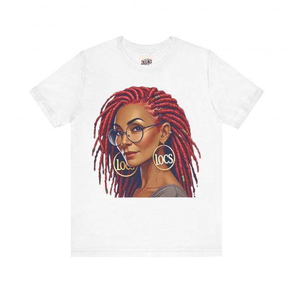 Empowering Woman with Locs White T-Shirt - Black Girl Art Tee, Afrocentric Fashion