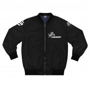 Luminary Black Bomber Jacket with Lion Graphic - Stylish and Durable Outerwear - Comfortable and Versatile - Perfect for Casual and Streetwear Looks