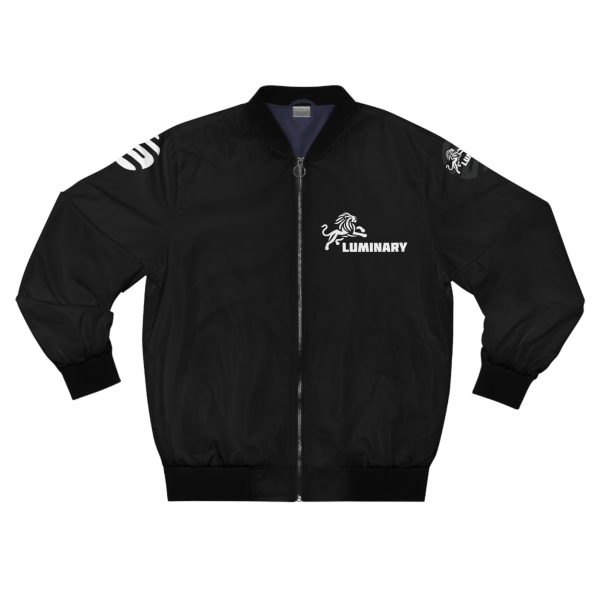 Luminary Black Bomber Jacket with Lion Graphic - Stylish and Durable Outerwear - Comfortable and Versatile - Perfect for Casual and Streetwear Looks