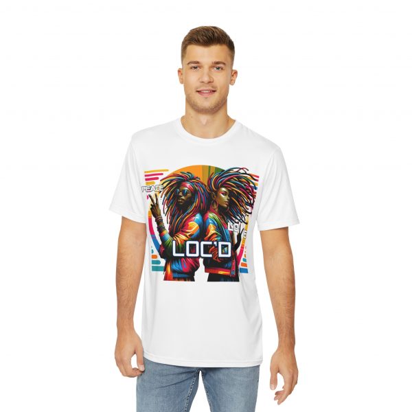 Vibrant Locs Love Graphic Tee - Colorful Peace and Love Dreadlocks T-Shirt, Afrocentric Art Fashion, Unisex White Tee - Image 3
