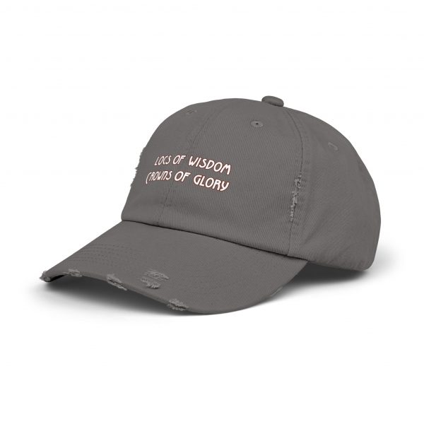 Pink Distressed Cap with Inspirational Embroidery | Locs of Wisdom | Crowns of Glory - Image 18