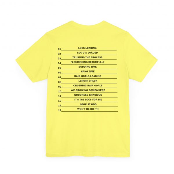 Copy of Stylish "It's the LOCS for Me" T-Shirt with Colorful Leopard Print and Hair Length Levels on Back - Image 4
