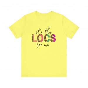 Copy of Stylish "It's the LOCS for Me" T-Shirt with Colorful Leopard Print and Hair Length Levels on Back