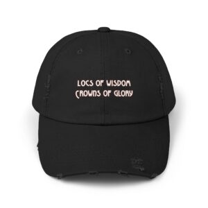 Pink Distressed Cap with Inspirational Embroidery | Locs of Wisdom | Crowns of Glory